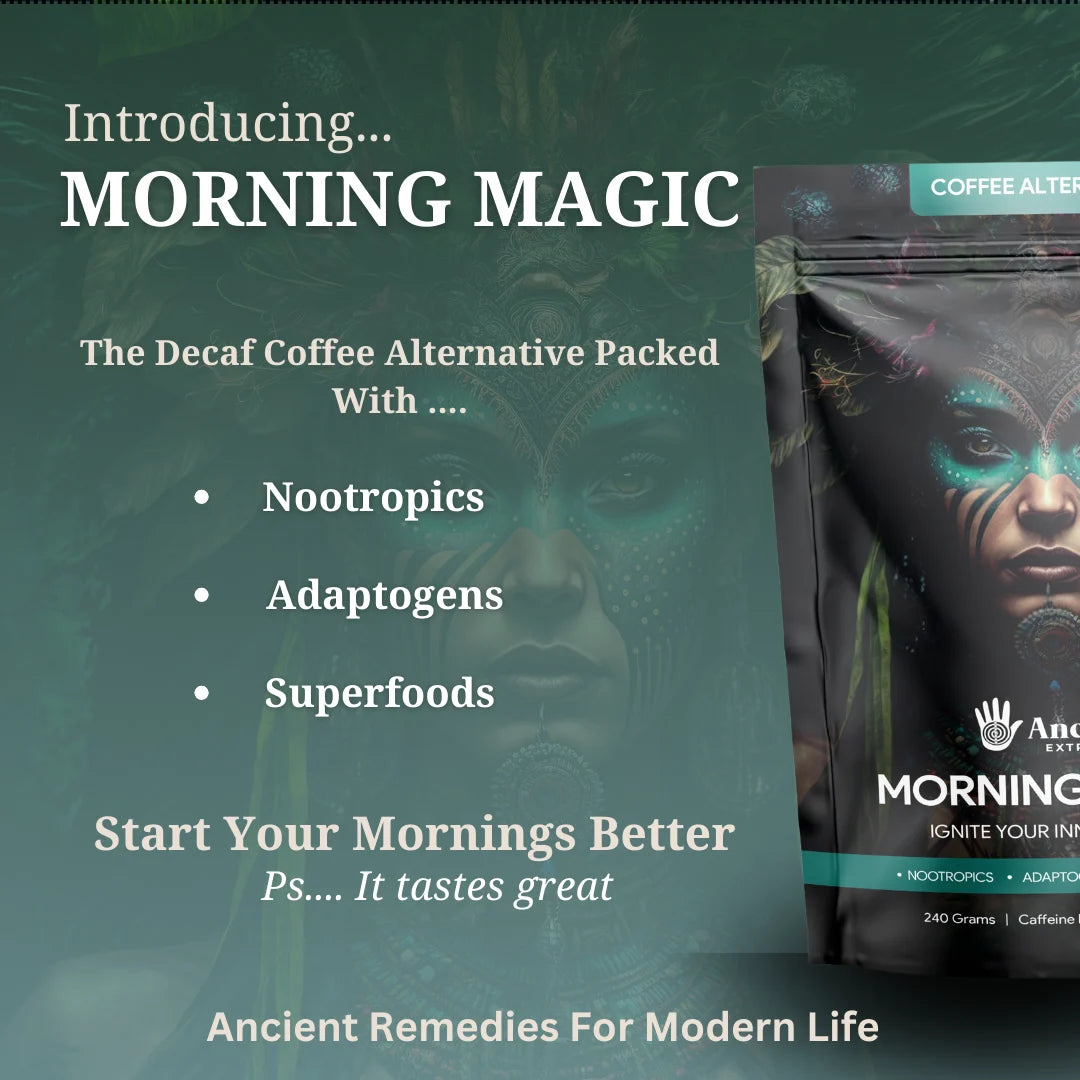 
                  
                    Morning Magic Decaf Mushroom Coffee Alternative (240g)
                  
                